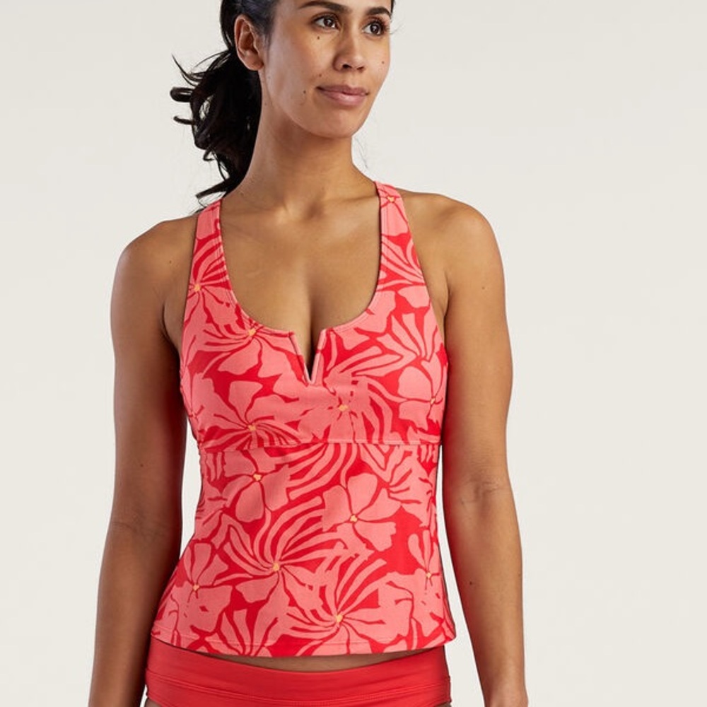 Title Nine Red Floral Swim Coverup
